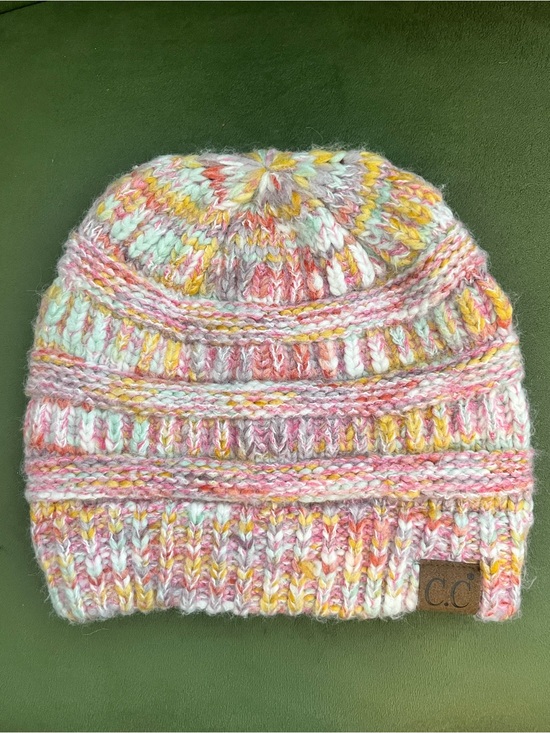 CC Boutique Accessories - CC Boutique Pastel Multicolor Knit Beanie - Pink, Yellow, Mint